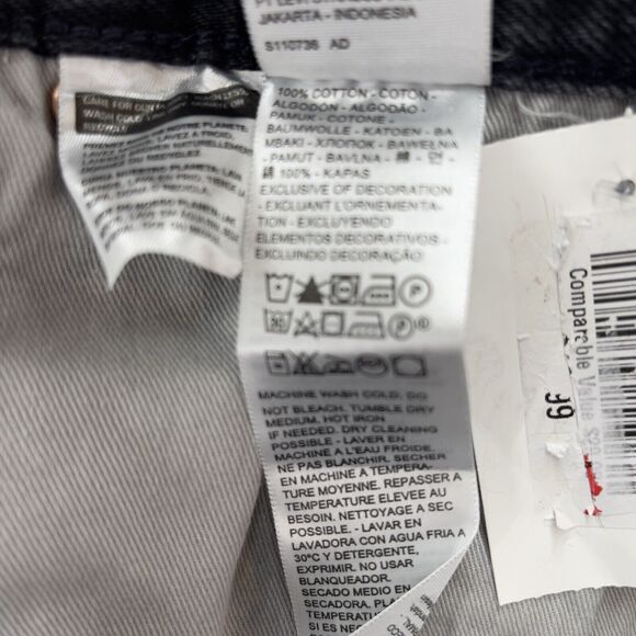 Levi's 501 Original Straight Leg Jeans Men 52x32 Black American Preppy Denim - Picture 5 of 10